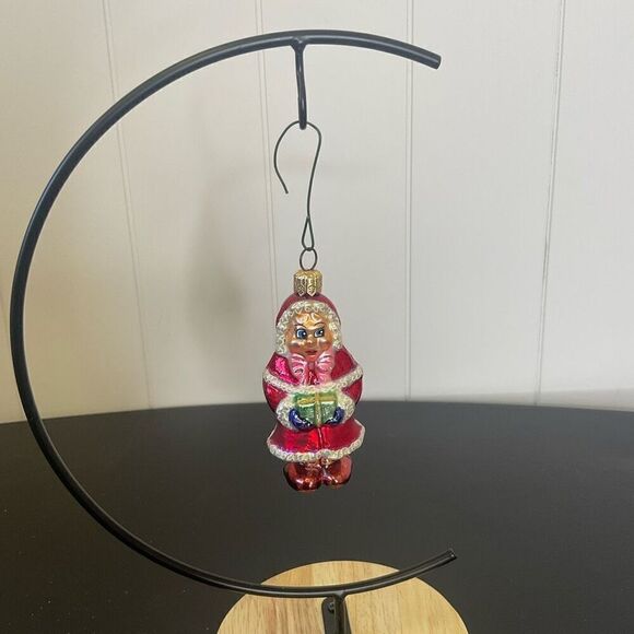 Old World Christmas Glass Ornament 2 Sided  Santa & Mrs Claus Red 3.5" Tall - Picture 3 of 7